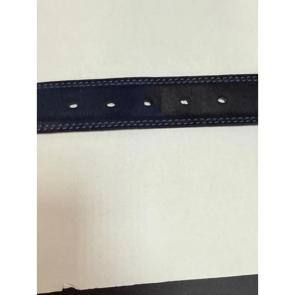 Fullerton Mens Blue Suede Leather Belt Full Grain Size 38 Preppy Coastal Office